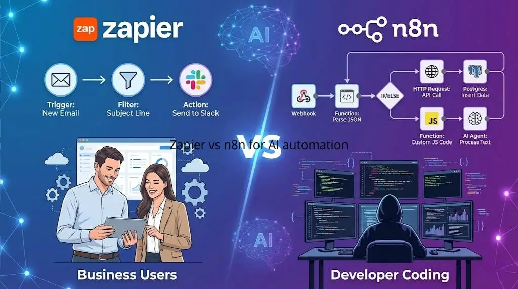 Zapier vs n8n for AI automation